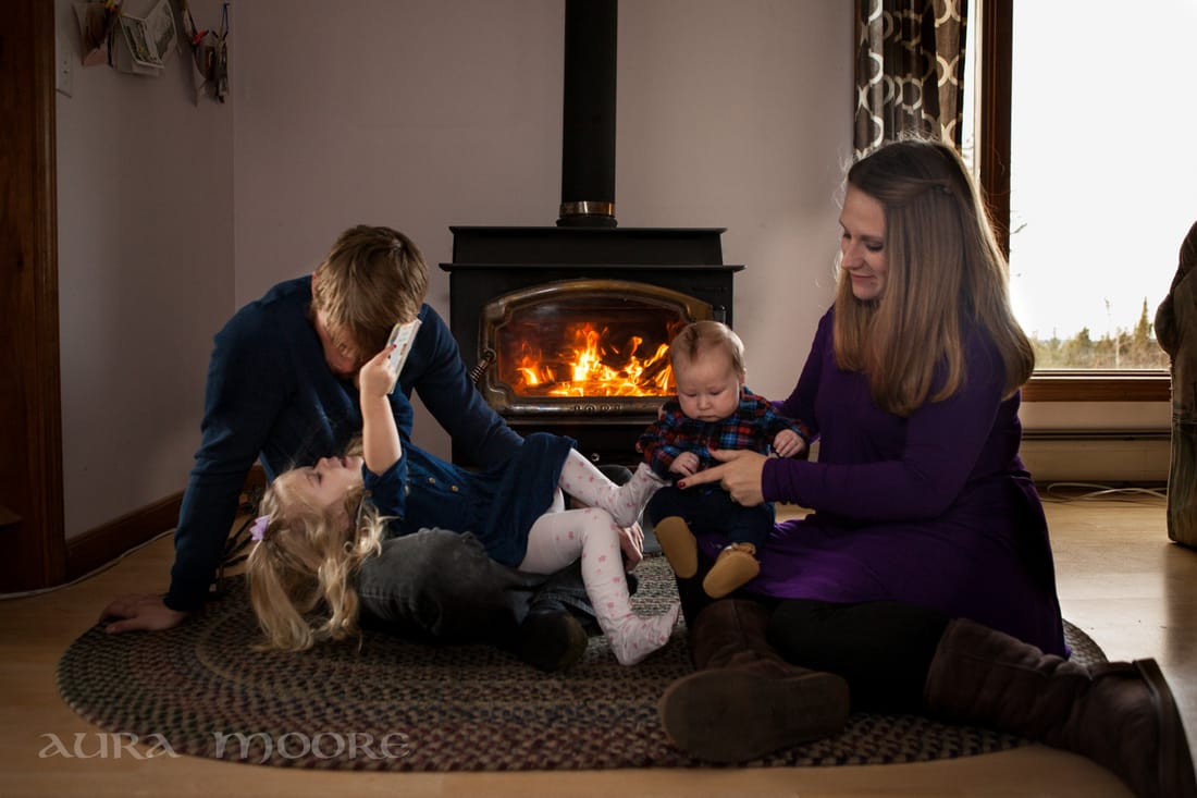 Family Newborn Session Maine Documentary Family Photographer